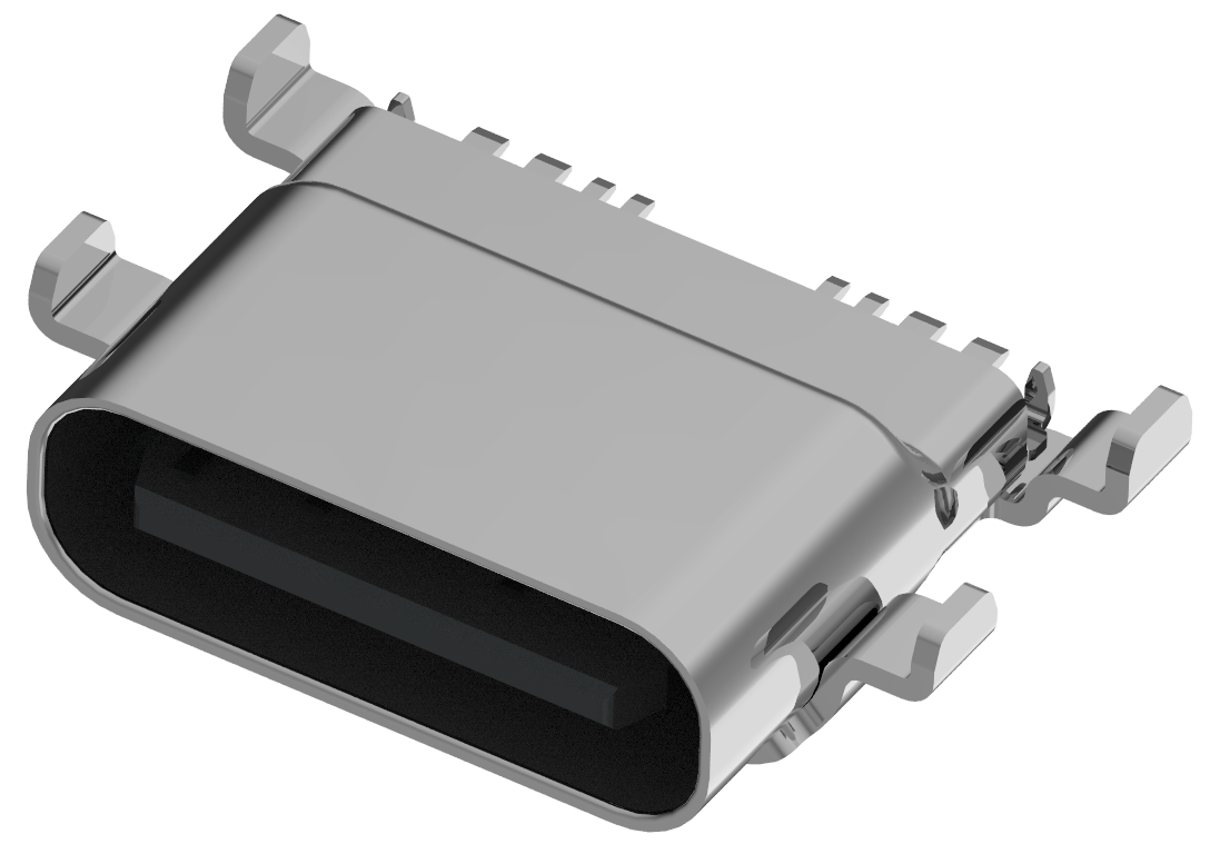 XB-ATCF-08-003-X TYPE C 8P 母座防水拉伸壳四脚护套(脚距4.0)L=7.65MM,SMT不外露 充电版